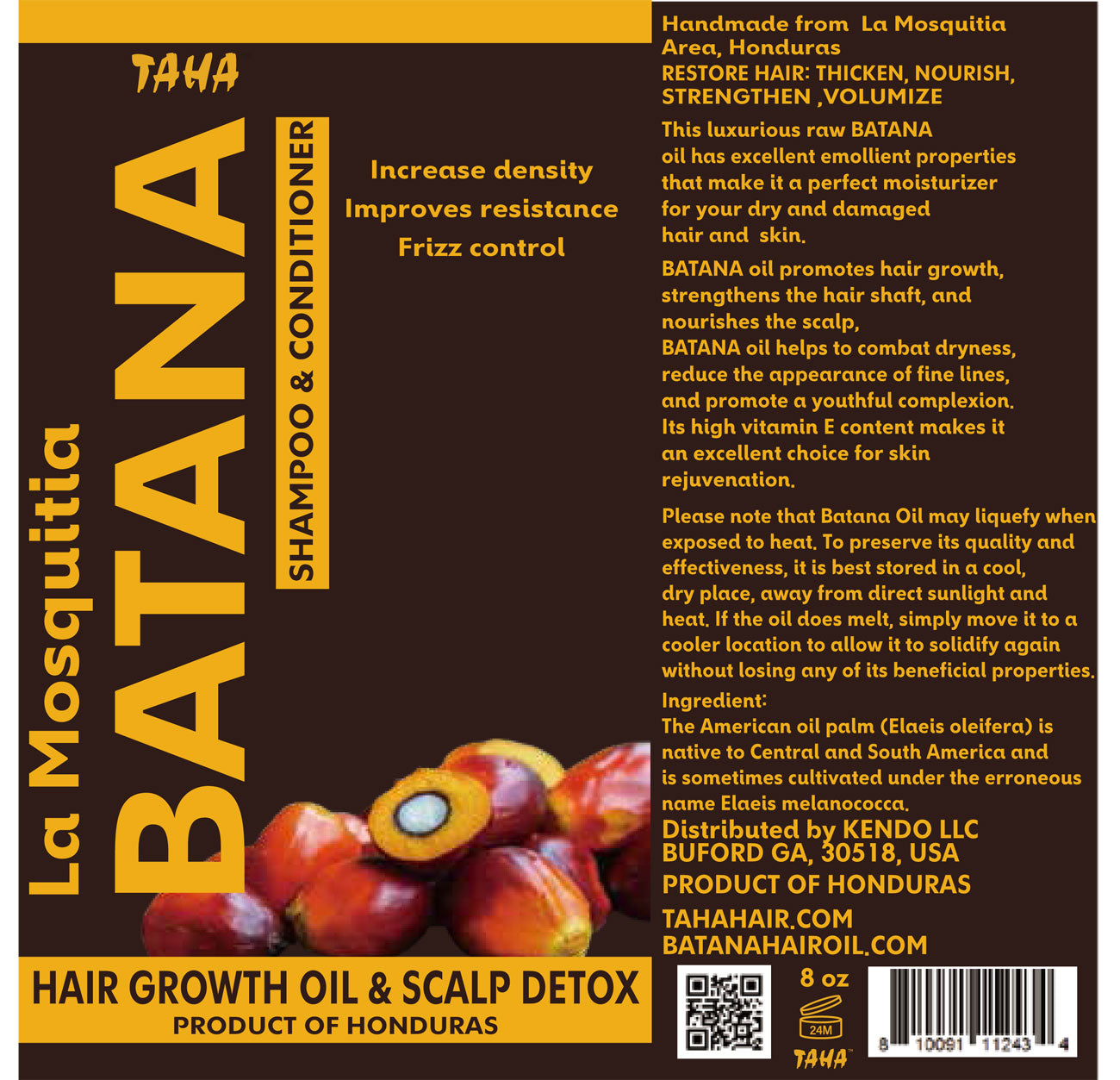 TAHA Naturals Batana Shampoo & Conditioner 2 in 1 (8oz)